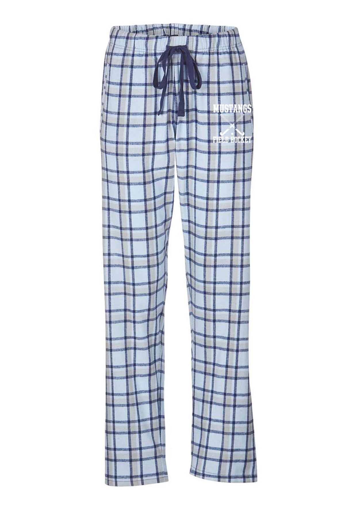 Flannel Pajama Pants - White/blue plaid - Ladies